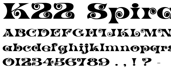 K22 Spiral Swash font